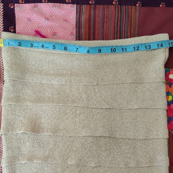 BCBGMaxAzria Metallic Gold Tiered Mini Skirt - Picture 2 of 6